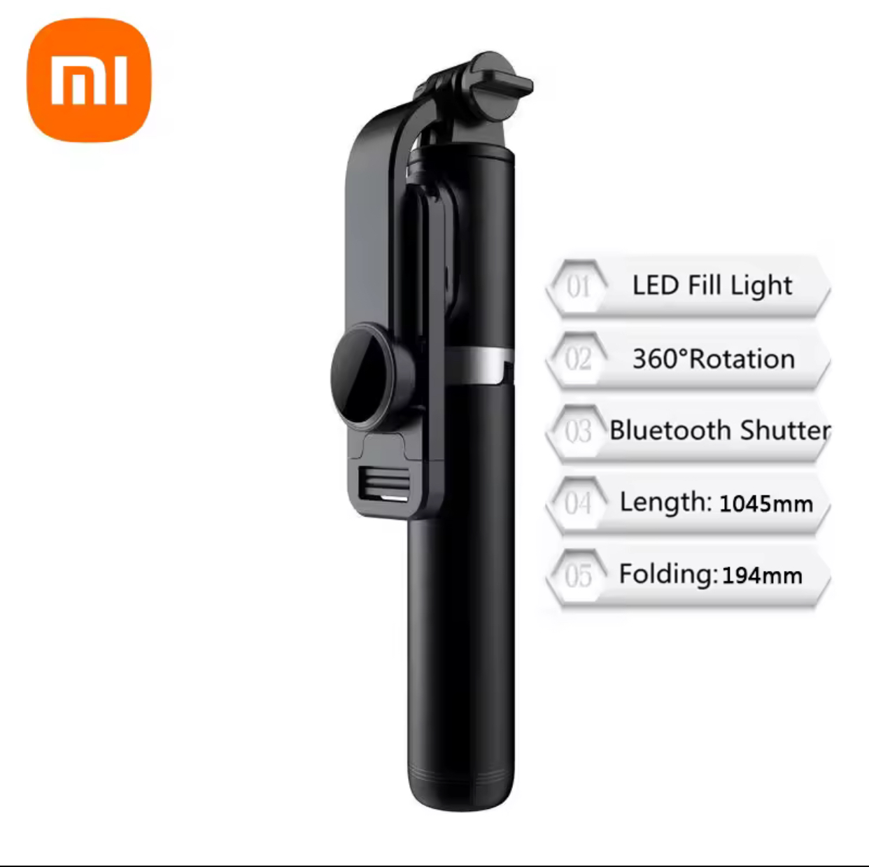 Selfie Stick with Bluetooth & LED Fill Light - Image 2